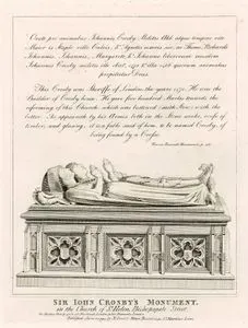 Londra'da Bishopsgate Caddesinde St.Helen Kilisesinde Bulunan Sir John Crosby Anıtı