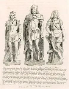Londra Şehrini Kuran Britanya Kralı Lud İle Çocukları Androgeus Ve Theomantius'un Heykelleri