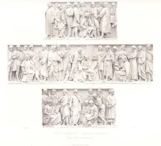 Albert Memorial Anıtı-Kuzey Cephesi Podyum Heykelleri-Mimarlar-Pugin, Scott, Cockerel, Barry, Chambers, Vanbrugh, Wren, Inigo Jeans, Mansart, Thorpe, Palladio, Vignole, Delorme,Sansovino, San Gallo, Peruzzi, Bramante, William Of Wykeham, Alberti, Brunelleschi, Giotto, Arnolfo Di Lapo, Erwin Von Steanbach, Rob. De Cougy, William Of Sens, William The Englishman, Abbe Suger, Anthemius, Hermodorus, Apollodorus, Callimachus, Libon, Callicrates, Ictinus, Mnesiklus, Chersipron, Rhoecus, Metagenes, Theodorus, Hiram