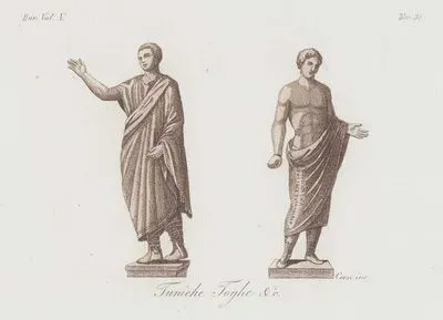 Toga, Tunik, Giymiş Erkekleri Gösteren Antik Etrüsk Heykelleri, Avrupa Cilt V. Resim 31.