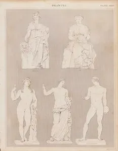 Thalia, Kleio (Clio), Bacchus, Arles Venüsü, Discobolus Heykellerinin Çizimi