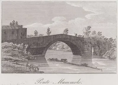 Roma Yakınlarında Aniene Nehri üzerindeki Antik Ponte Mammolo Köprüsü