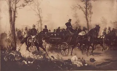 Sedan Muharebesinde Mağlup Olan Fransa İmparatoru III. Napolyon'un, Prusya Şansölyesi Otto von Bismarck Tarafından Kral I. Wilhelm’in Karargahına Götürülmesi