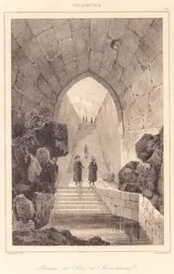 Filistin - Kudüs’teki Siloam Havuzu (Şiloah Havuzu) Giriş Merdivenleri ve Bu Yapıya Bağlanan Antik Geçit Hezekiah Tüneli (Siloam Tüneli) (Plate 25)