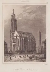 Würzburg'daki Marienkapelle (Aziz Meryem Kilisesi, Pazar Meydanı ve Dikilitaş, Almanya
