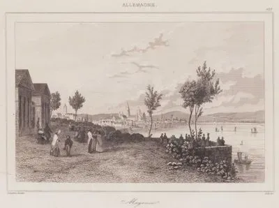 Mainz Şehri Manzarası, Almanya