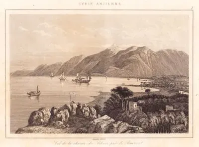 Beyrut Yakınlarında Lübnan Dağları Manzarası, Antik Suriye (Plate 3)