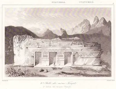 Mitla Zapotek Tapınağın İkinci Salonu, Oaxaca, Meksika (Plate 3)