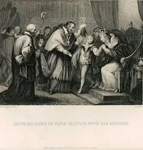 Kraliçe Elizabeth Woodville Küçük Oğlu York Dükü Richard'ı Londra Kulesi'ne Götürülmek Üzere Canterbury Başpiskoposu Thomas Bourchiere'ye 
Teslim Etmesi