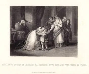 Kraliçe Elizabeth Woodville Küçük Oğlu York Dükü Richard'ı Londra Kulesi'ne Götürülmek Üzere Canterbury Başpiskoposu Thomas Bourchiere'ye Teslim Etmesi
