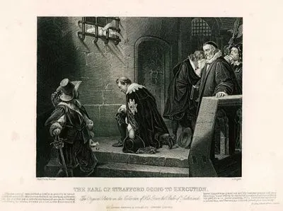 Strafford Kontu Thomas Wentworth İdamına Gitmeden Önce Hücrenin İçindeki Canterbury Başpiskoposu William Laud Tarafından Kutsanması