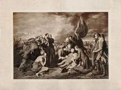 1759 Yılında Quebec'de Abraham Ovaları Savaşında İngiliz General James Wolfe'nin Ölümü