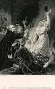 Canterbury Başpiskoposu Thomas Cranmer'in Kazığa Bağlanıp Yakılarak Öldürülmesi