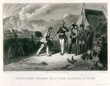 Sardinya Kralı Charles Albert Abdiquant Novara Savaş Alanında