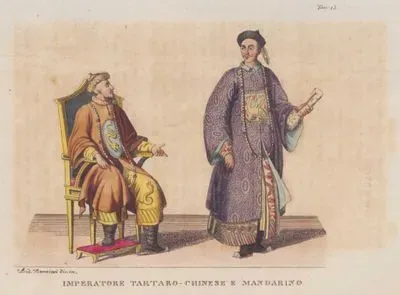 Çin-Tatar İmparatoru Qianlong ve Üst Düzey İmparatorluk Görevlisi, Resim 15.