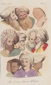 XVIII. Yüzyılına Başında Mısır'da Yaşayanların Portreleri, Eski Mısırlılar (1), Kıptiler (2), Memlükler (3) ve Araplar (4), Afrika Cilt I, Resim 7.