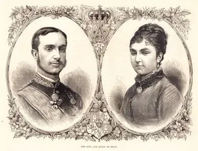 İspanya Kralı XII. Alfonso Ve Kraliçe Orleans'lı Mercedes