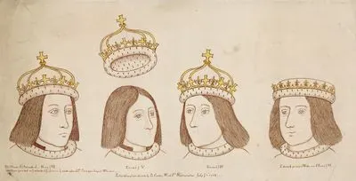 İngiltere Kralı VII. Henry, V.Edward, IV Edward ve Galler Prensi Edward'ın Portreleri