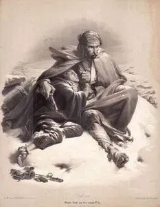 Kurşun Kalem İle Büyük Çalışma, no.59, 1812 Yılında Rus Kırsalında 2 Yaralı Asker