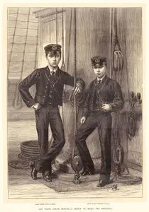 Genç Galler Prensleri Albert Victor (İngiltere Kralı VII.Edward'ın Gençliği) Ve George Frederick Britannia Gemisinde