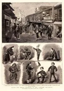 Japonya'dan Çeşitli Çizimler-1.Kioto'da Tiyatronun Dışındaki Cadde 2.3.Tiyatrodaki Işıkçı Ve Mum Söndürücü 4.Cambaz 5.50 Yıl Önceki Savaşçılar 6.Gravürün Yapıldığı Tarihteki Askerler 7.Polis