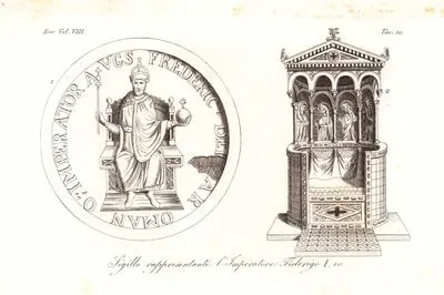 Kutsal Roma İmparatoru I. Frederick'in Mühründen Alınmış Portresi Ve Tahtı, Avrupa. Cilt VIII. Resim 10.