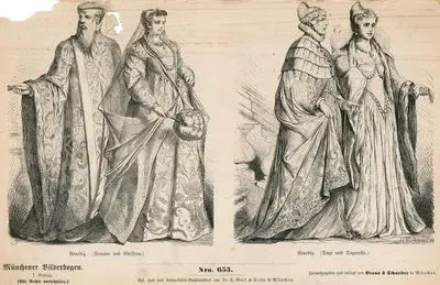 11.Yüzyılda (İtalya)- Venedikli Senatör ve Soylu Kadın Kıyafetleri- Venedik Başkanı (Dükası) ve Karısının Kıyafetleri