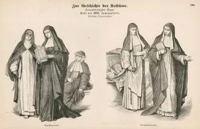 18.Yüzyılın Sonlarında Rahibe Kıyafetleri-Saint Augustine Tarikatı Rahibe Kıyafetleri-Dominikan Tarikatı Rahibe Kıyafetleri