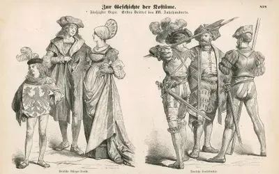 16.Yüzyılın İlk Döneminde (1500-1533)- Alman Şehirlilerin Kıyafetleri- Alman Askerleri