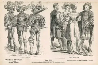 16.Yüzyılın İlk Döneminde (1500-1533)- Alman Askerleri- Alman Şehirlilerin Kıyafetleri