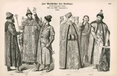 17. ve 18. Yüzyıllarda Rusya- Rus Aristokrat Boyarların ve Rus Çarının Kıyafeti- Rus Kadın ve Erkek Aristokrat Boyarların Kıyafetleri