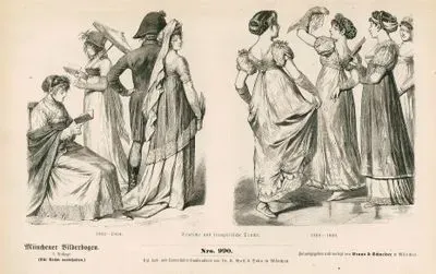 19.Yüzyılların Başlarında- 1802 ile 1804 Yılları Arası Alman ve Fransız Kıyafetleri- 1808 ile 1809 Yıllarında Alman ve Fransız Kıyafetleri