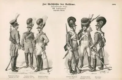 19 Yüzyılda Bavyera (Almanya) Ordusu- 1812-1815 Yılları Arası Süvari Yüzbaşı, 1811-1825 Yılları Arası Topçu Yarbay ve 1815-1825 Yılları Arası Ulaştırma Yüzbaşı- 1814-1825 Yılları Arası Piyade Asker, 1812-1815 Yılları Arası El Bombacı Asker ve  1805-1812 Yılları Arası Hafif Piyade Asker