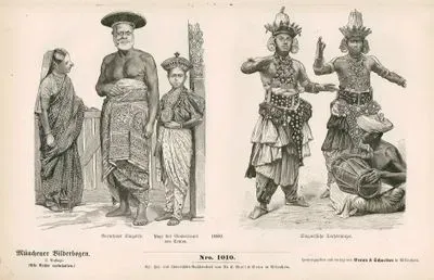 19.Yüzyılda Asya- 1880 Yılında Sri Lankalı (Seylanlı) Soylu Erkeklerin ve Yönetici Olması İçin Yetiştirilen Sri Lankalı (Seylanlı) Çocukların Kıyafetleri- 1880 Yılında Sri lanka Dini Ayin Danscılarının Kıyafetleri