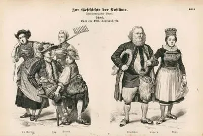 18.Yüzyılın Sonunda İsviçre- St.Gallen, Zug ve Zürih Şehirlerinde Yaşayan İsviçrelilerin Kıyafetleri- Luzern Şehrinde Gelin ve Gelin Refakatçisi(Sağdıç) Kıyafeti