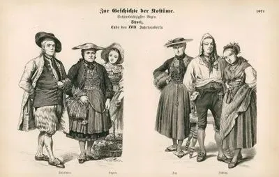 18.Yüzyılın Sonunda İsviçre'nin Solothurn, Lucerne, Zug ve Schwyz Bölgelerinde Yaşayan İsviçrelilerin Kıyafetleri