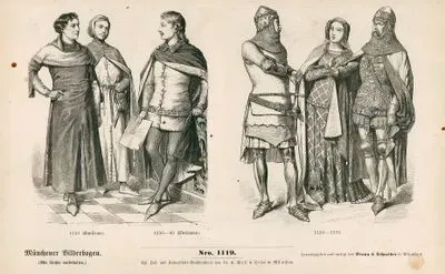 14.Yüzyılda İngiltere'de- 1350 Yılında Tüccarların Kıyafeti ve 1350 ile 1360 Yılları Arasında Soylu Erkek Kıyafeti- 1330 ile 1370 Yılları Arası İngilizlerin Kıyafetleri