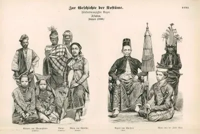 1880 Yılında Asyada- Sumatra Adasından Minangkabaular ve Bataklar ile Makassar Şehrinden Erkek- Cirebon Hükümdarı ve Nias Adasından Erkek