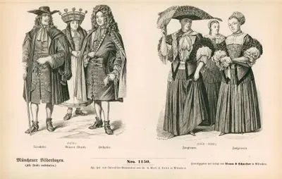 17.Yüzyılda Strazburg- 1670 Yılında Kule Müdürü, Köylü Gelin ve Damat Kıyafetleri- 1670 ile 1690 Yılları Arası Kız ve Gelin Kıyafetleri