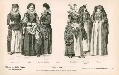 1644 Yılında (17.Yüzyıl) Almanya'nın Frankfurt, Palatinate ve Swabian Şehrindeki Kadınların Kıyafetleri- 1644 Yılında (17.Yüzyıl) Almanya'nın Köln Şehrinde Hizmetçi Kız, Şehirli Kadın ve Yaşlı Kadın Kıyafetleri