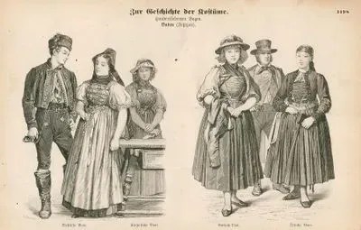 19.Yüzyılda Almanya'da Bulunan Baden Büyük Dükalığının Batı Baar, Katolik Baar, Guttach Vadisi ve Doğut Baar Bölgelerinde
 Yaşayan Alman Halkının Kıyafetleri