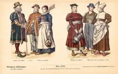 16.Yüzyılın Sonunda Almanya-Rostock'dan Bir Tüccar Ve Köylüler (1590)-Ockholm'dan Bir Kız, Pomerania'dan Bir Kadın Ve 
Erkek (1590)