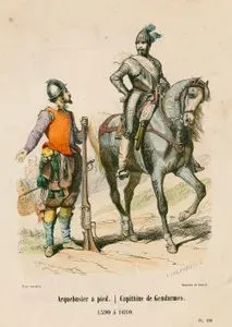 1590 ile 1610 Yılları arasında Fransız Ordusundaki Tüfekçi(Silahşör) ve Muhafız Alayı Yüzbaşısı