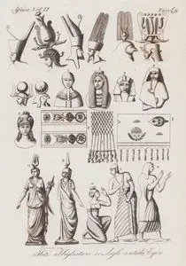 Antik Mısırlıların Kıyafetleri, Dini başlıklar, Şapkalar, Mücevherler, Elbiseler, Afrika Cilt II. Resim 49.