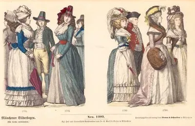 18.Yüzyılda Almanların Kıyafetleri-1791ve 1792 Yıllarında Alman Erkek ve Kadınların Kıyafetleri-1789ve 1790 Yıllarında Alman Erkek ve Kadınların Kıyafetleri