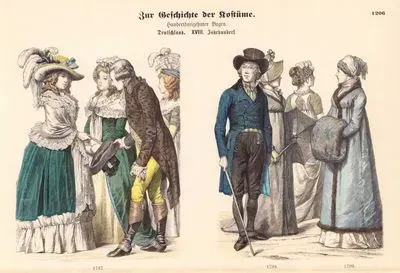 18.Yüzyılda Almanların Kıyafetleri-1787 Yılında Alman Erkek ve Kadınların Kıyafetleri-1798ve 1799 Yıllarında Alman Erkek ve Kadınların Kıyafetleri