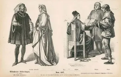 15.Yüzyılın Birinci Yarısında (1400-1449)- Alman Soylularının Kıyafetleri- Yargıç, Vatandaş Ve Köylü