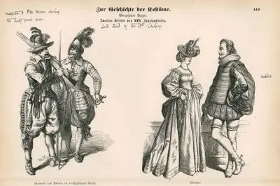 17.Yüzyılın Üçüncü Döneminde (1667-1699)-Otuz Yıl Savaşları Sırasında Silahşör Ve Mızraklı Asker-Soyluların Kıyafetleri