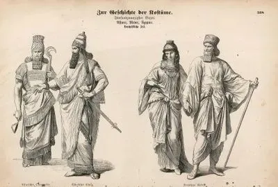 Antik Yakın Doğu (Asurlular)-Medesliler-Asurlu Din Adamı Ve Asur Kralı- Medesli Soyluların Kıyafetleri
