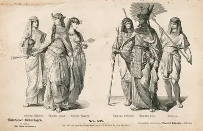 Antik Yakın Doğu (Mısırlılar)- Mısır Prensesi Ve Nedimelerinin Kıyafetleri-Mısır Saray Görevlisi, Mısır Firavunu(Kralı) Ve Yelpazeci Çocuk